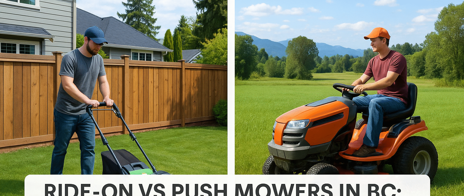 Ride-On vs Push Mower BC