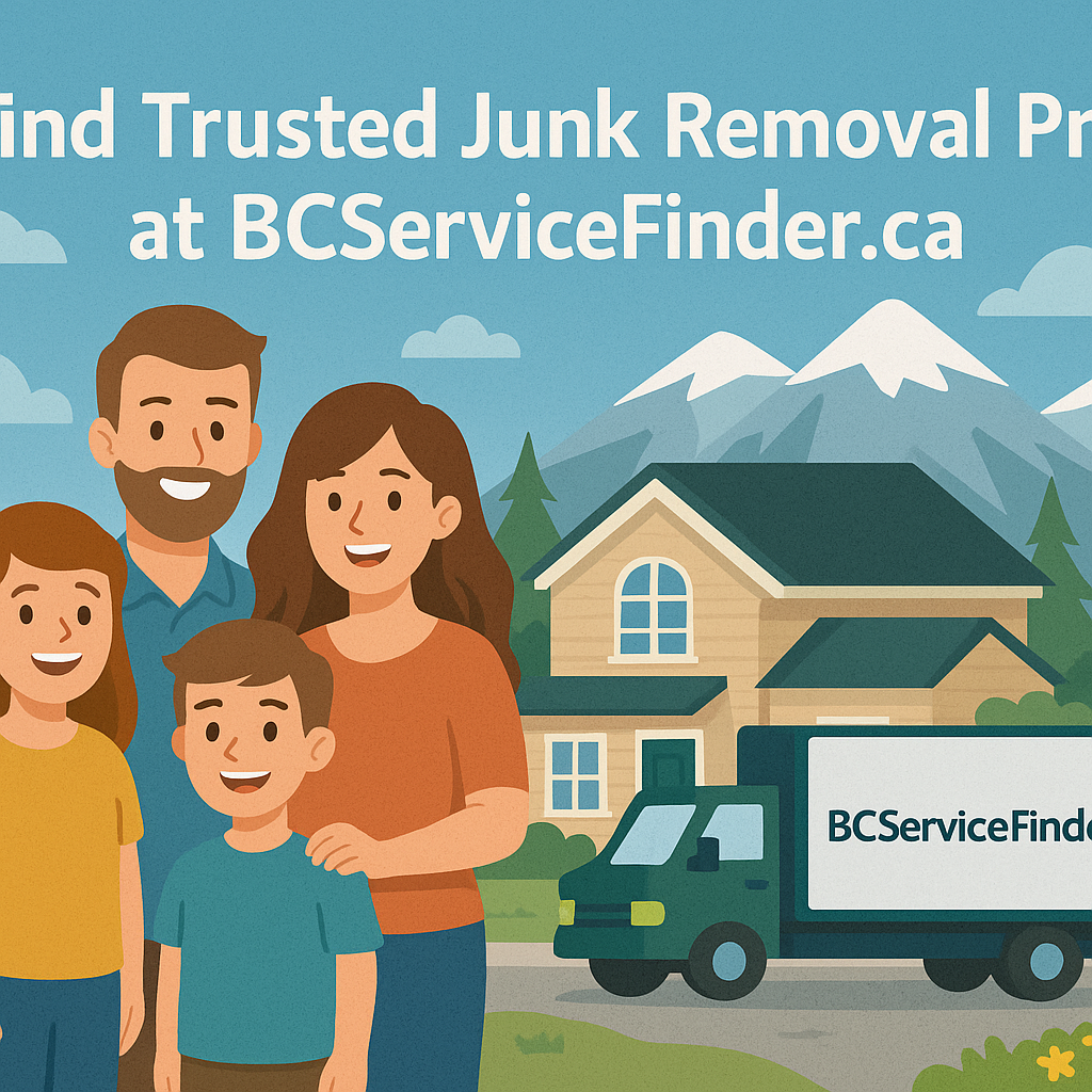 The Complete Guide to Junk Removal & Recycling in Cranbrook, BC: Everything You Need to Know in 2025 ποΈ 4 Happy Cranbrook residents with BCServiceFinder.ca truck after successful junk removal