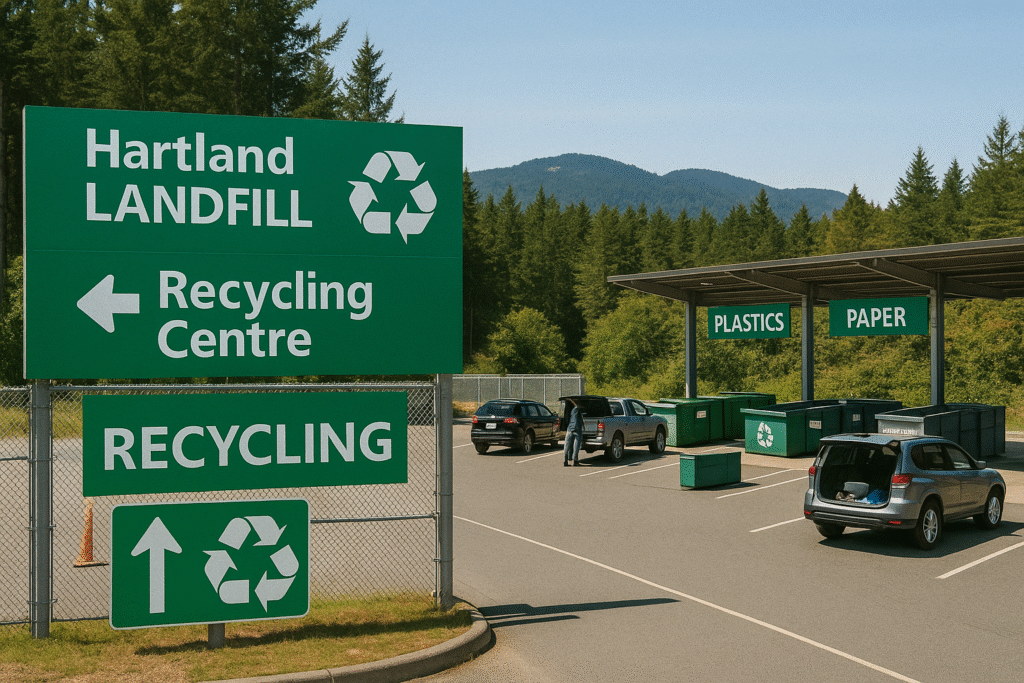 Hartland Recycling Centre in Victoria with organized waste drop off and signage