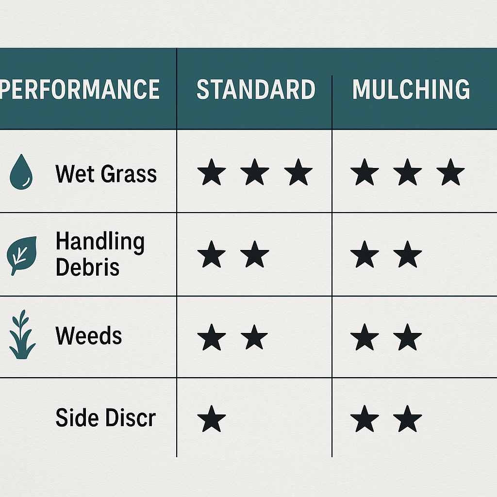 blade comparison tables 1