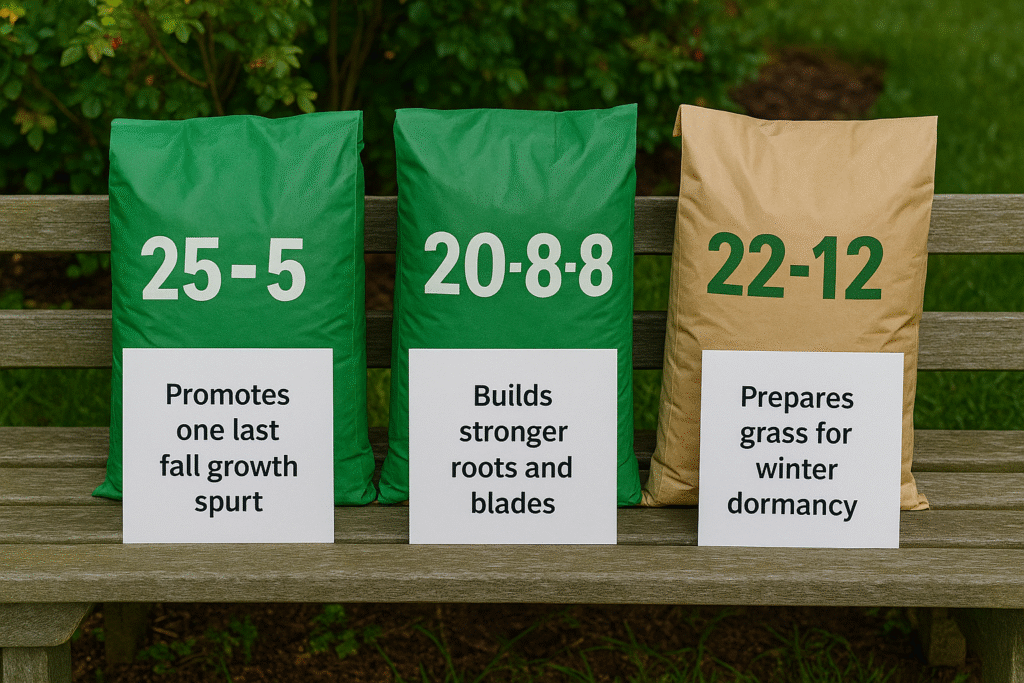 The Best Fall Fertilizer Formula for BC Turfgrass π 2 Visual guide to NPK fertilizer options for BC lawns in fall, highlighting nitrogen-rich blends.