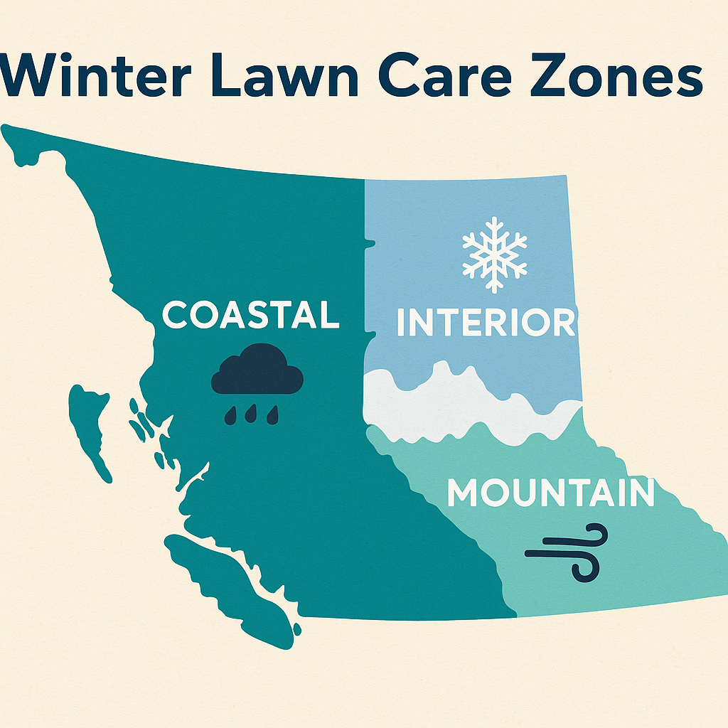 Winter Lawn Care Tips to Protect Your Grass in BC βοΈπ± 1 A visual guide to BCβs winter climate zones and the unique lawn care challenges each region faces.