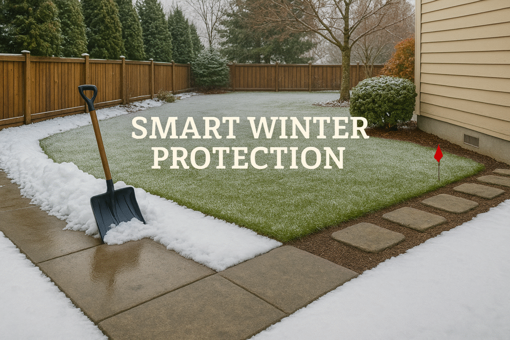 Winter Lawn Care Tips to Protect Your Grass in BC βοΈπ± 3 Protective strategies in place on a BC lawn during winter to prevent damage from snow, moisture, and foot traffic.