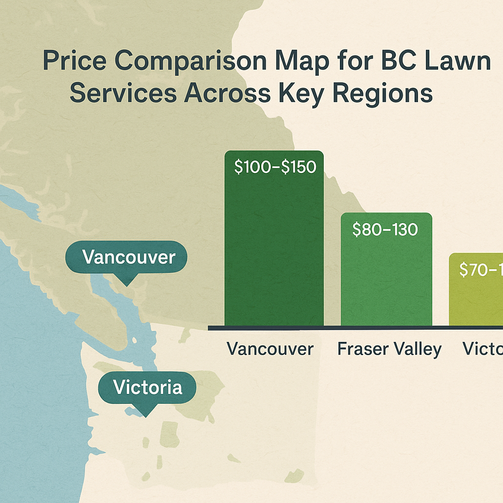 Price comparison map for BC lawn services across key regions.