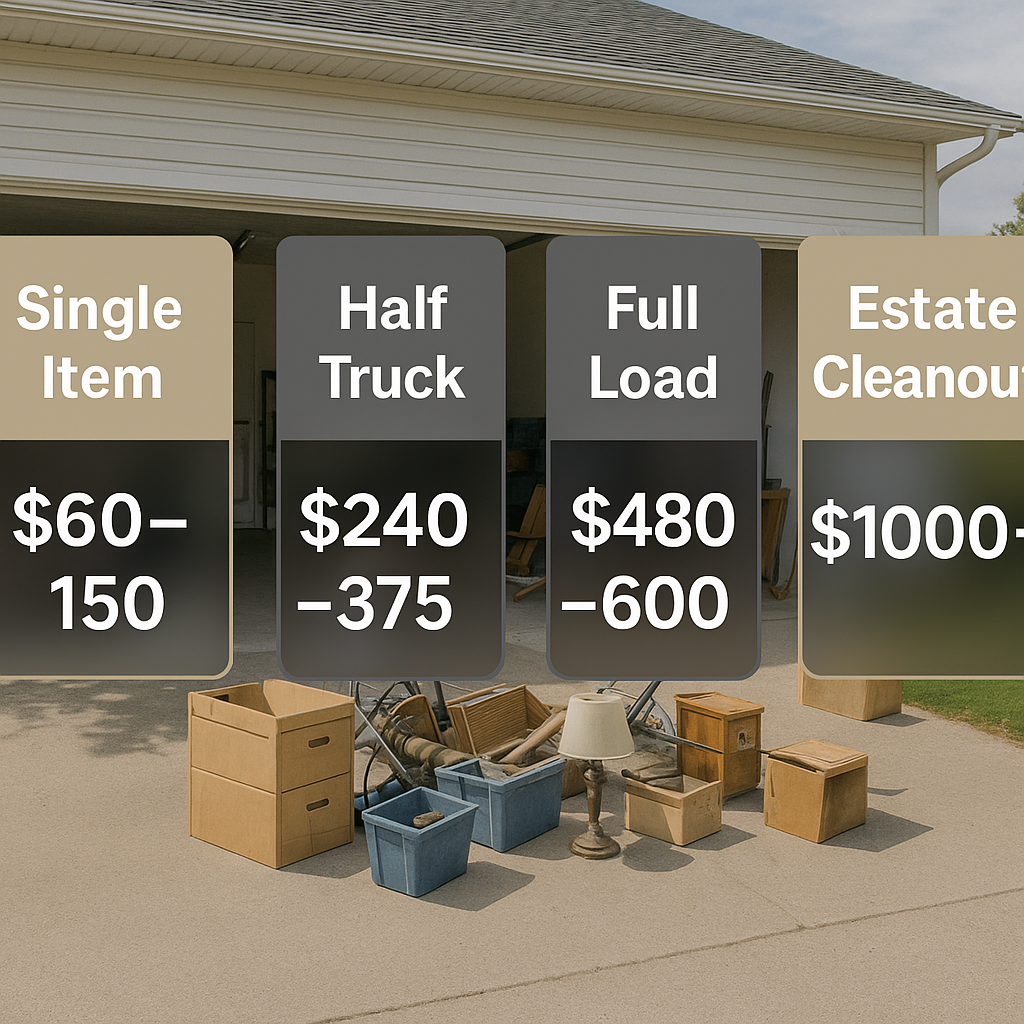 ποΈ The Complete Guide to Junk Removal & Recycling in Dawson Creek, BC: Everything You Need to Know in 2025 1 Visual chart showing junk removal price ranges for different load sizes in Dawson Creek.