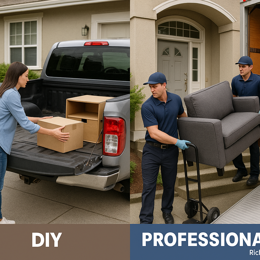 Side‑by‑side comparison of DIY versus professional junk removal in Richmond