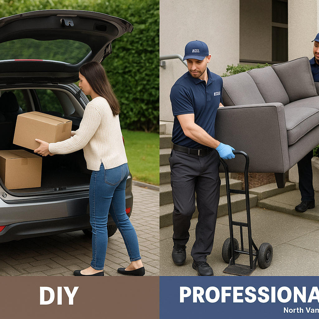 Visual comparison of DIY vs. professional junk removal services in North Vancouver